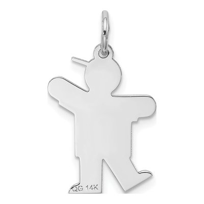 14K White Gold Kids Heart Shirt Boy Charm – view 5