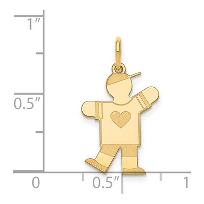 14K Yellow Gold Kids Heart Shirt Boy Charm – view 4