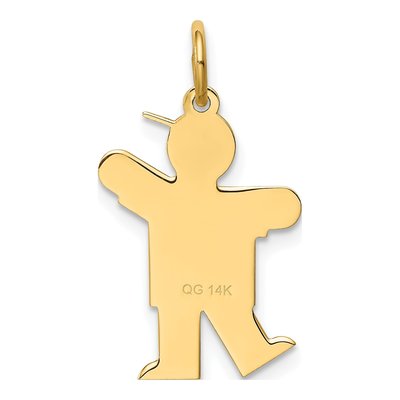 14K Yellow Gold Kids Heart Shirt Boy Charm – view 5