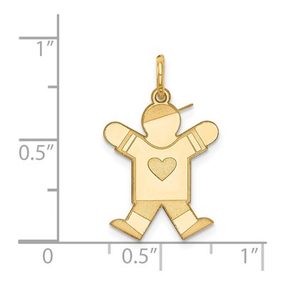 14K Yellow Gold Boy Shirt Heart Charm – view 3