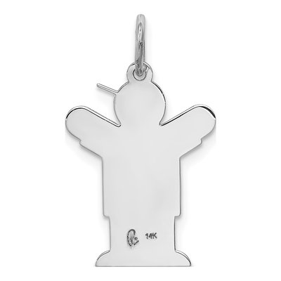 14K White Gold Kids Heart Shirt Charm – view 4