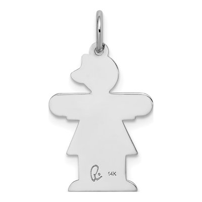 14K White Gold Kids Heart Charm – view 5