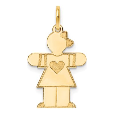 14K Yellow Gold Kids Heart Charm
