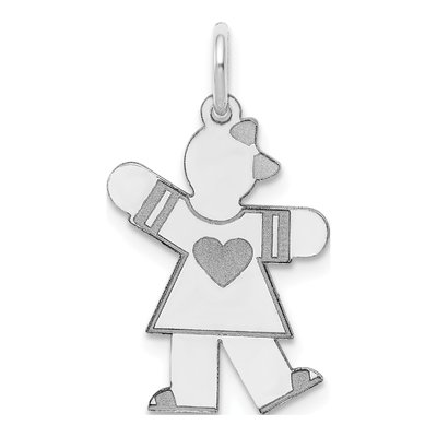 14K White Gold Small Heart Charm