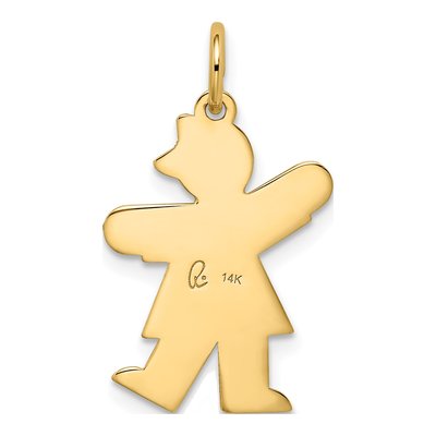 14K Yellow Gold Small Heart Kiss for Girls Charm – view 5
