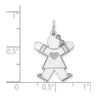 14K White Gold Kids Heart Charm – view 4