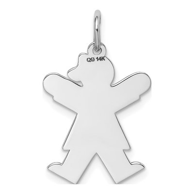 14K White Gold Kids Heart Charm – view 5