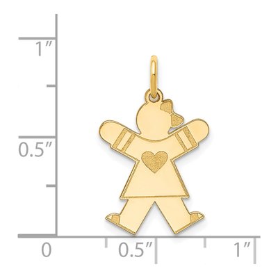 14K Yellow Gold Small Heart Girl Charm – view 4
