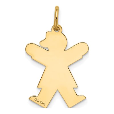 14K Yellow Gold Small Heart Girl Charm – view 5