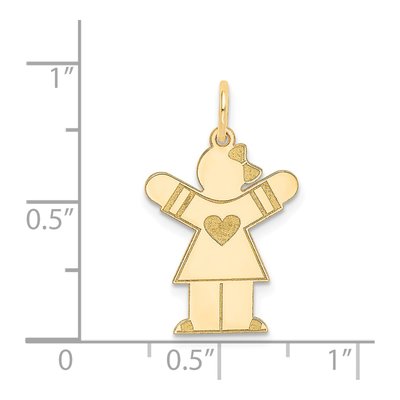 14K Yellow Gold Girl Heart Dress Charm – view 4