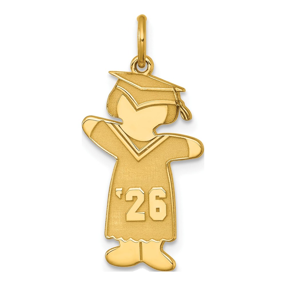 Sterling Silver Gold-Plated Class Of 2026 Girl Cuddle Charm Pendant