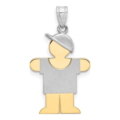 14K Two-Tone Gold Boy Charm