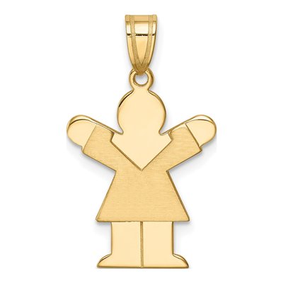 14K Yellow Gold Girl Charm