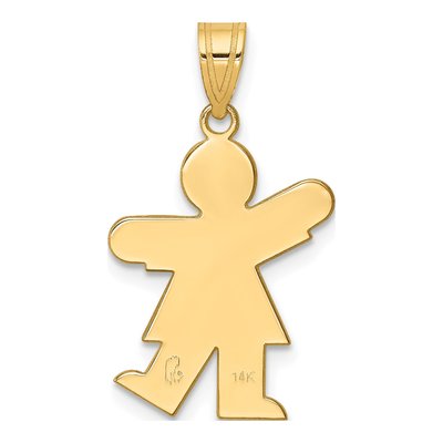 14K Yellow Gold Girl Kiss Charm – view 5