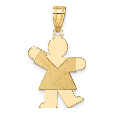 14K Yellow Gold Girl Kiss Charm