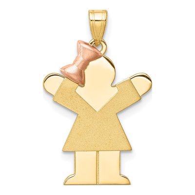 14K Two-Tone Gold Girl Charm