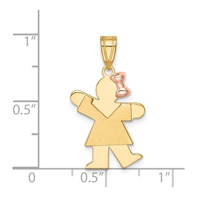 14K Two-Tone Gold Girl Charm – view 4