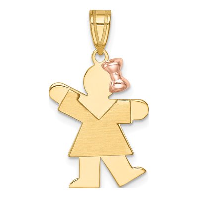 14K Two-Tone Gold Girl Charm