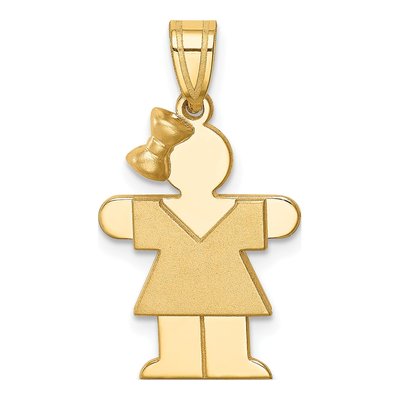 14K Yellow Gold Girl Charm