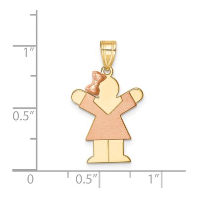 14K Two-Tone Gold Girl Charm – view 4
