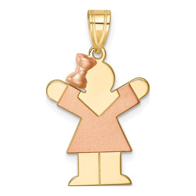 14K Two-Tone Gold Girl Charm
