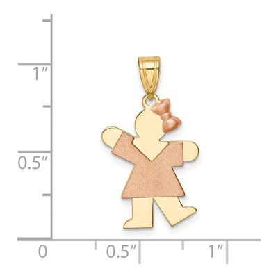14K Two-Tone Gold Girl Charm – view 4