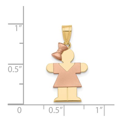 14K Two-Tone Gold Girl Charm – view 4