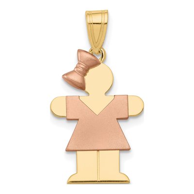 14K Two-Tone Gold Girl Charm