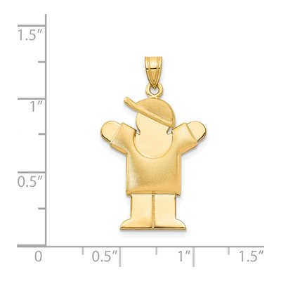 14K Yellow Gold Puffed Boy Charm – view 4