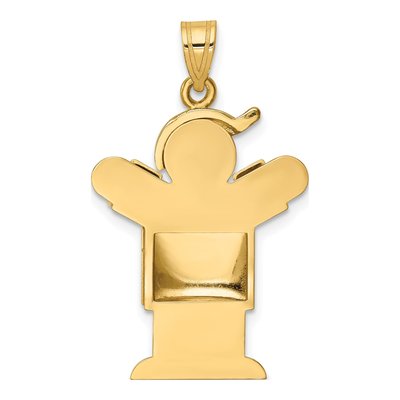 14K Yellow Gold Puffed Boy Charm – view 5