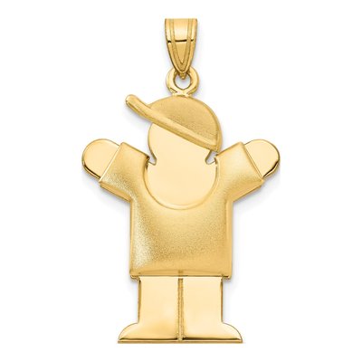 14K Yellow Gold Puffed Boy Charm