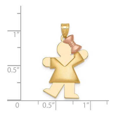 14K Two-Tone Gold Puffed Girl Charm – view 4