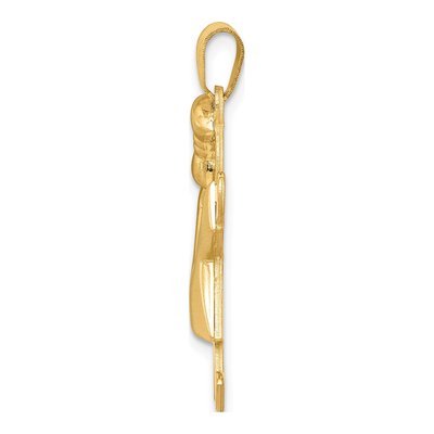 14K Gold Puffed Girl Charm | Engravable | The Kids – view 3