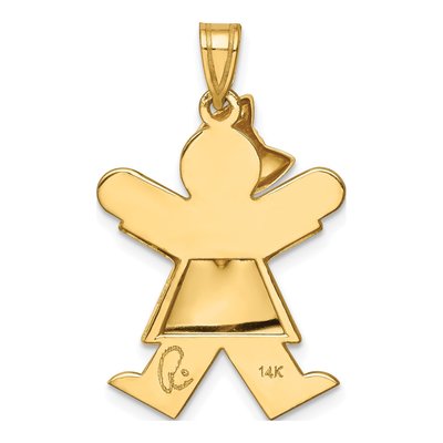14K Gold Puffed Girl Charm | Engravable | The Kids – view 5