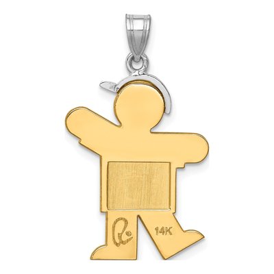 14K Two-Tone Gold Boy Charm – view 5