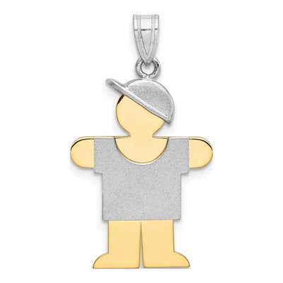 14K Two-Tone Gold Boy Charm