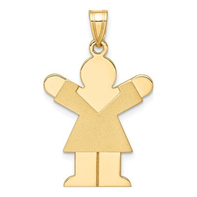 14K Yellow Gold Girl Love Charm