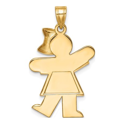 14K Two-Tone Gold Girl Charm – view 4