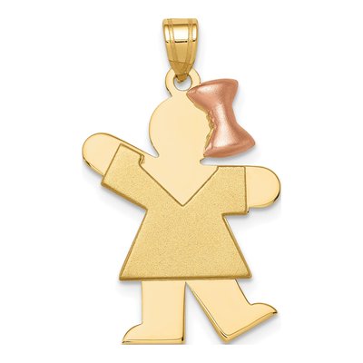 14K Two-Tone Gold Girl Charm
