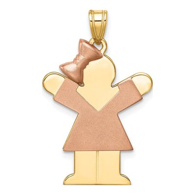 14K Two-Tone Gold Girl Charm