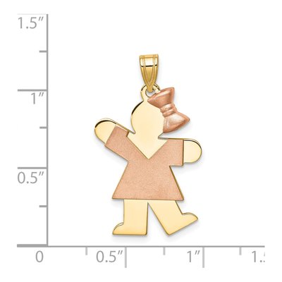 14K Two-Tone Gold Girl Charm – view 4