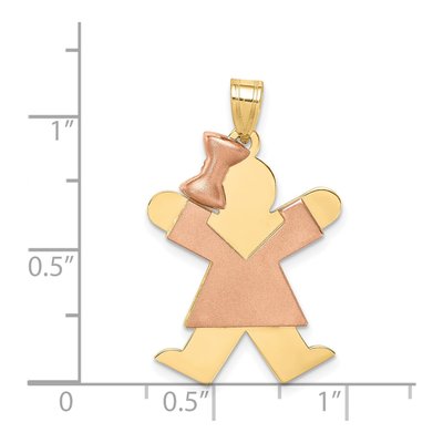 14K Two-Tone Gold Girl Charm – view 4
