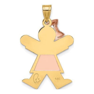 14K Two-Tone Gold Girl Charm – view 5