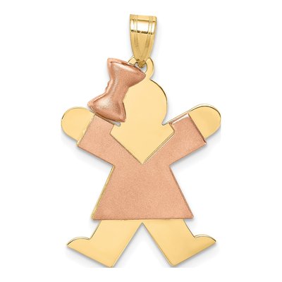 14K Two-Tone Gold Girl Charm