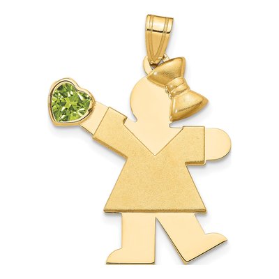 14K Yellow Gold Girl Kiss Charm