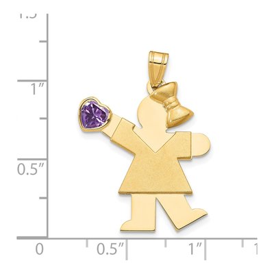 14K Yellow Gold Girl Kiss Charm – view 3