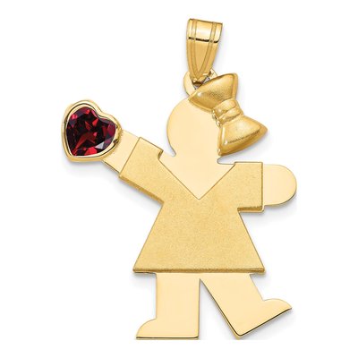 14K Yellow Gold Girl Kiss Charm