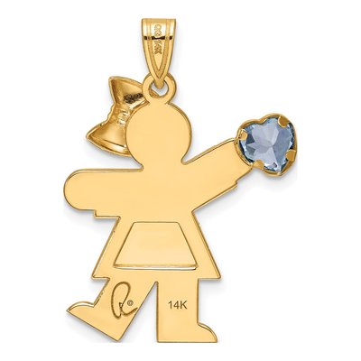 14K Yellow Gold Girl Kiss Charm – view 5