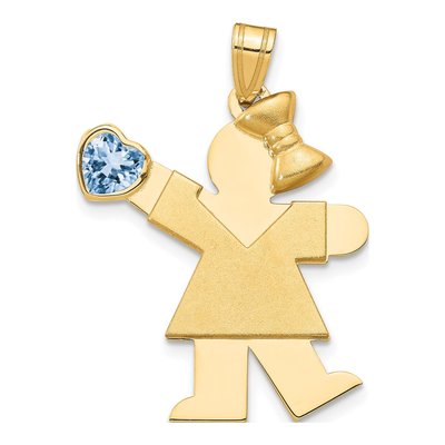 14K Yellow Gold Girl Kiss Charm