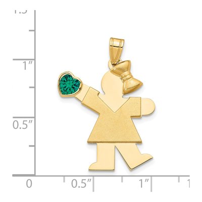 14K Yellow Gold May Birthstone Kiss Charm – view 2